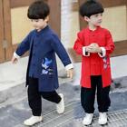 New 2pcs Children Kids Tops+pant Clothes Set Boys Cotton Linen Outfits Sets gift