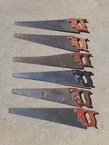 lot of 6: Vintage Hand Saws (Sears, Stanley, Marathon, Superior & Disston)