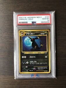 Umbreon 197  PSA 10 2000 Holo Pokemon Card Japanese NEO 2 Discovery GEM Mint