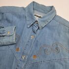 Wrangler Blue Jean Western Button Front Long Sleeve Women's Medium M Jacket