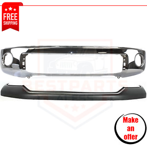 Front Bumper and Bumper Cover set 2 pc chrome for 2007-2013 Toyota Tundra Base