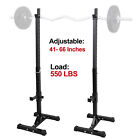 Pair of Adjustable Rack Sturdy Steel Squat Rack Barbell Bench Press Stands GYM