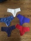 Victoria Secret No Shown Thong panties NWT lot Of 5 Size Small Red Tan Purple