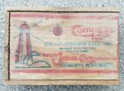 Antique Wooden Advertising Box Crate w/ Lid Compass Brand Johns Cove Nova Scotia