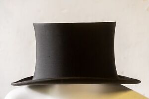 Woodrow Collapsible Black Top Hat - 56.5cm approx - Vintage Silk Opera Hat