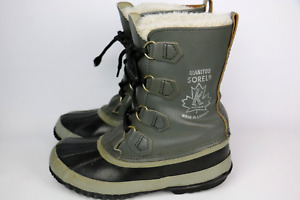 WOMEN'S SOREL MANITOU KAUFMAN LINED SNOW BOOTS SIZE 5 - Army Green - Canada