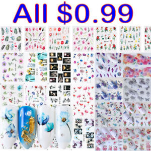 Nail Art Stickers 3D Nails Decals Nail Foil DIY Flower Slider Nail Decoration CA
