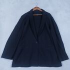 Talbots Jacket Womens 22W Black Wool Blend One-Button Coat Mid-Length Preppy