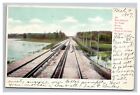 Postcard Aurora Illinois DePage River Elgin and Chicago Railway