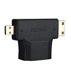 HDMI Female To Micro/Mini HDMI-Compatible Male Adapter T Shape Converter 1080P