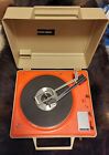 Vintage GE Automatic Portable Record Player Model V638R General Electric Orange