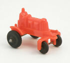 Vintage 1950s mini plastic Red Tractor MANOIL P12 USA   Rubber tires  PreOwned