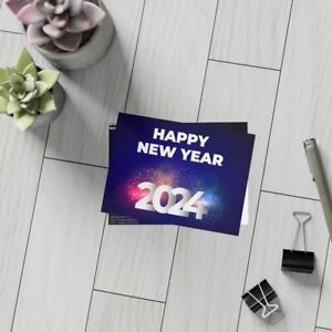 Happy New Year 2024 Beautiful 10 cards with envelopes.