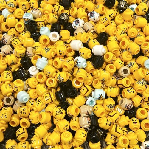 Lego Bulk Lot Of 50 Multicolor /Yellow Minifigure Heads Fast Shipping Minifig