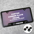 For Mazda Sport Front or Rear Carbon Fiber Texture License Plate Frame Cover (For: More than one vehicle)