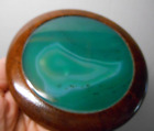 New ListingMahogany Wood Trinket Jewelry Box Polished Green Agate Geode Slice w/Lid 4