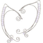 Pearl Elf Earrings Women Clip Hoop with Wedding Cuff Dangle