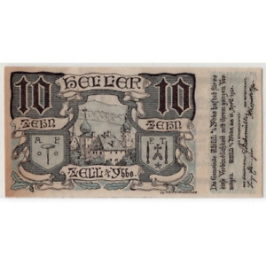 1920 Austria Notgeld Zell 10 Heller Note (M107)