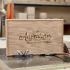 Extra Large Wooden Box | Custom Engraving | The Adventures Of | Shown in Oak)