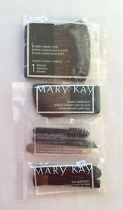 New Lot 4 Mary Kay Compact Brushes - Powder, Cheek, Eye, Brow Tools - Free Ship!