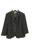 Akris Punto Womens Blazer US 16 Black Stripe Wool Career Lined Office Jacket