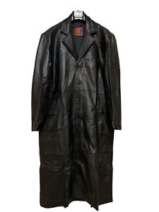 TSU Maxi Leather Trench Coat  Men's Black Long 2XL NWOT