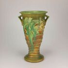 Roseville Pottery Luffa Vase, Shape 691-12, Brown Drip Glaze