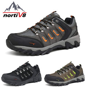NORTIV 8 Men's Waterproof Hiking Shoes Lightweight Leather Low-Top Walking Boots