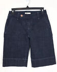 Cabi Women’s Jean Shorts Size 0 #891 Lou Bermuda Cuff Dark Wash Flapper Pockets