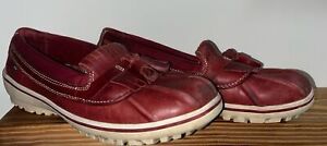 LL Bean Tek 2.5 Leather Duck Low Boots Slip On Waterpoof Shoes Size 8.5 Red