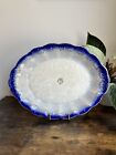 Antique La Francaise Blue Flow 12½ inch Platter Stunning Flow Blue Porcelain