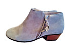 Vionic Womens Leather Ankle Bootie Boots Serena 10 Wide TAUPE Side Zip