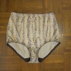 Vintage Vassarette Panties Silky Hi Cut Leg 40-001 DOTS GOLD/BROWN SZ XL/44 NWOT