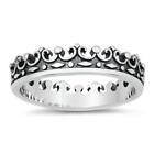 925 Sterling Silver Crown  Band Fashion Ring New Size 4-10