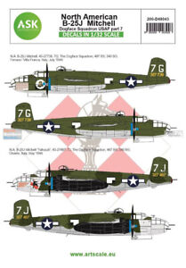 ASKD48043 1:48 ASK/Art Scale Decals - B-25J Mitchell Part 7 - Dogface Squadron