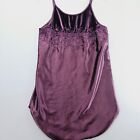 Vintage Purple Velvet Satin Nightgown Lingerie Slip Dress Womens Medium