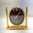 Vintage SEIKO QQZ337S Quartz Desk Mantle Shelf Clock Lucite and Brass Working