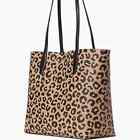 Kate Spade Arch Leopard Leather Tote Pouch Animal Cheetah K8466 NWT Leopardo FS