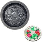 AUTUMN Hummingbird and Flowers Round Stepping Stone Mold, Concrete Cement Mold