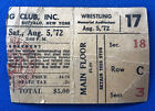 BEYOND RARE 1972 NWF Wrestling Ticket Buffalo AUD BOBO BRAZIL DENUCCI AUCTION#3