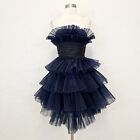 Vintage 90s Y2K Betsey Johnson Tulle Party Dress Homecoming Prom Ruffle Puffy 2