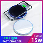 15W Wireless Charger Fast Charge Pad For Samsung iPhone XS Max X XR 12 11 Pro
