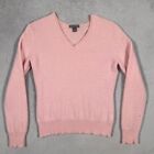 Apt 9 Sweater Womens Size Large Pink Cashmere Tight Knit VNeck Preppy Minor Flaw