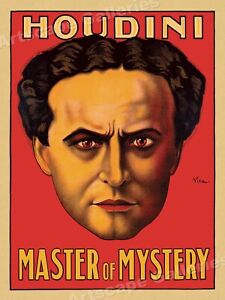 Harry Houdini Magic Poster - Master of Mystery and Escape 36x48