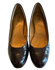 SOFFT Womens Dark Brown Croco Print Patent Leather Slip On Pumps Heels Size 8