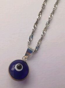 Sterling Silver Seeing Eye Pendant Necklace. R11H