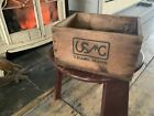 Vintage Wood Box Stamped USMC Military Shoe Advertising Crate Country Store
