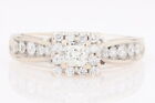 .60ctw Princess Cut Diamond Halo Engagement Ring 14k White Gold Size 6.75