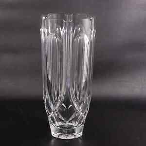 New ListingGlass Flower Vase Vertical Grooves Optic Panels Notched Rim 10