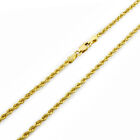 18K Yellow Gold Solid Mens 2mm Diamond Cut Rope Chain Italian Necklace 26